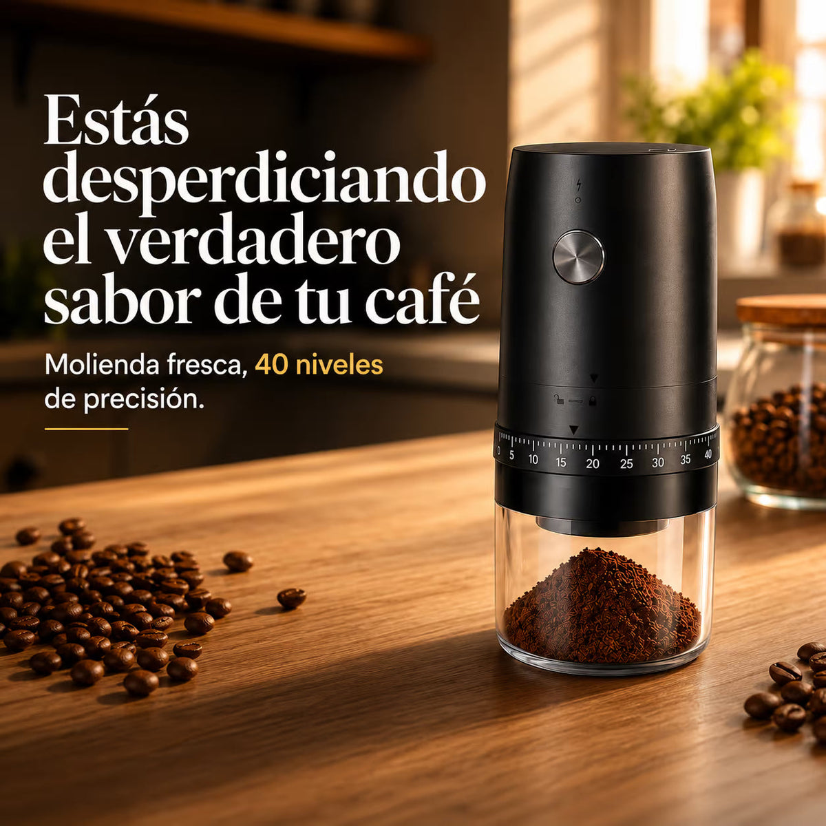 Molino de café recargable
