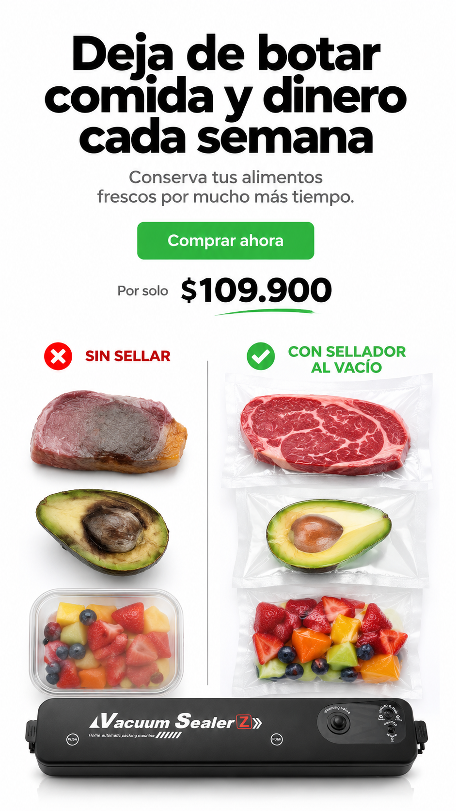 Sellador al vacío doméstico