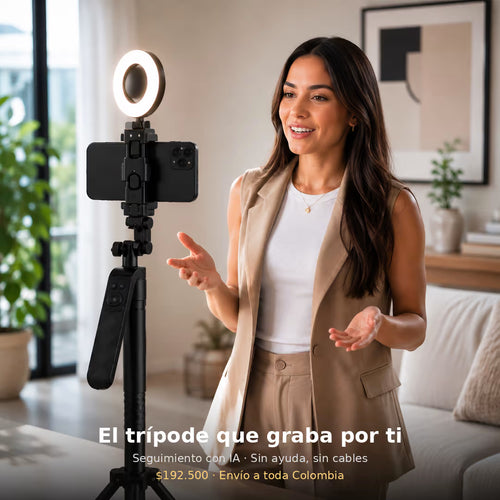 Tripode con sensor de seguimiento y luz